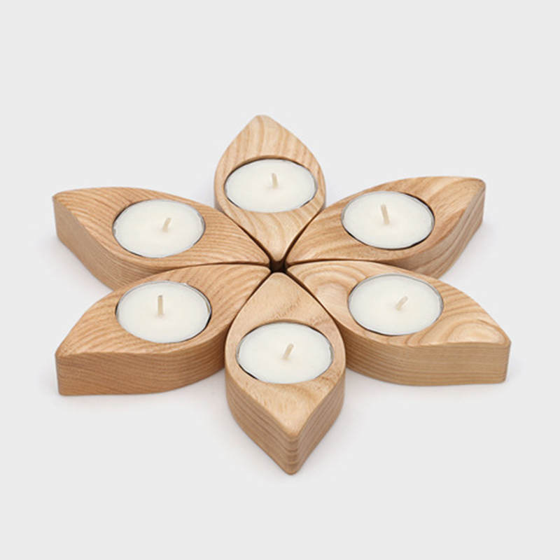 Free samples provided wholesale wooden candle holder for home decor